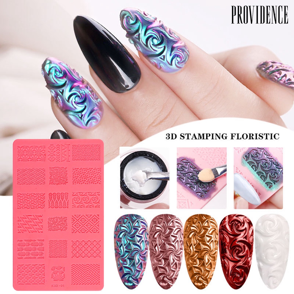 Providence Nail Template Exquisite Practical Colorful Silicone Nail Stemping Plates for Girl