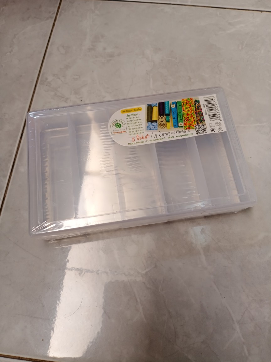 Kotak Perkakas Sekat Green Leaf/ Tempat Sparepart Aksesoris Serbaguna/ Acc /accessoris Reiko 1416