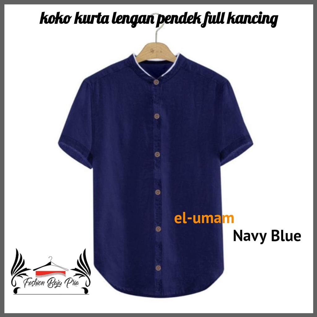 Baju Koko Kurta Pria Terbaru Kemeja Koko Fashion Muslim Kurta Polos Full Kancing Matt Katun Adem Slim