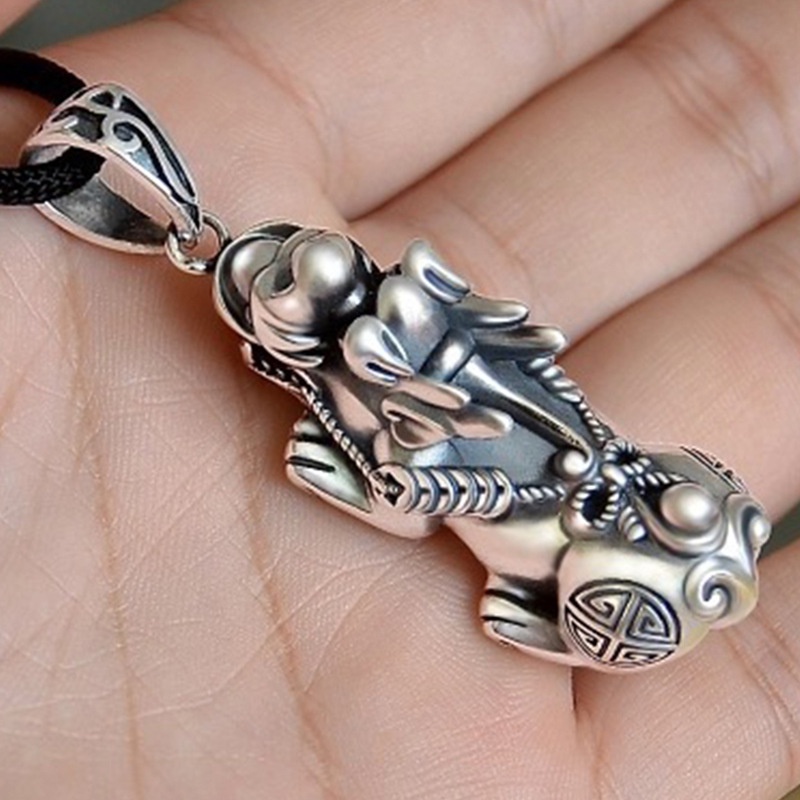 Kalung Liontin Pixiu Bahan Stainless Steel Untuk Pria