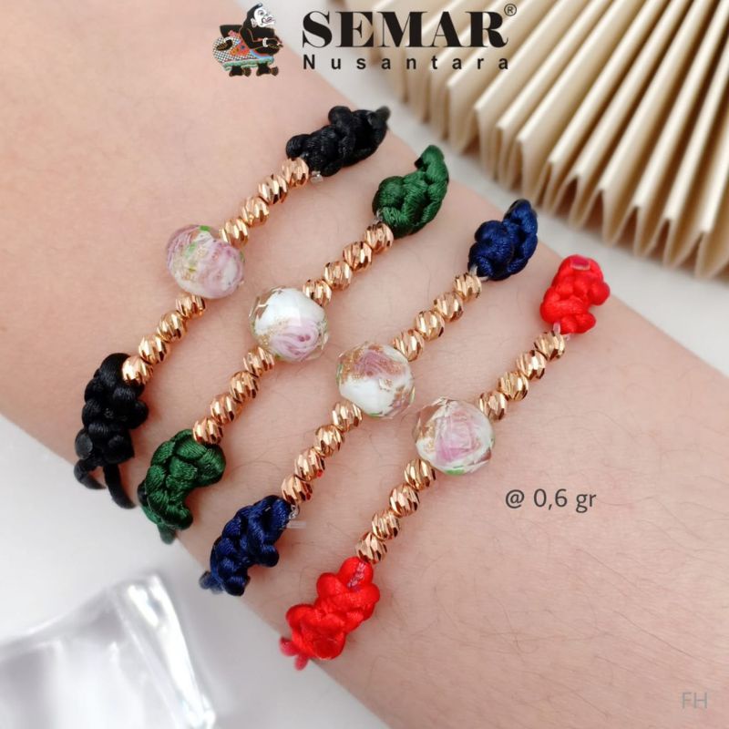 Gelang tali emas mrican flower jet SEMAR NUSANTARA Asli