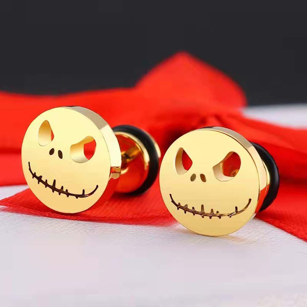 NICKOLAS1 Pria Stud Earrings Hip Pop Keren Perhiasan Fashion Geometris Kepribadian Skeleton Gaya Korea Earrings