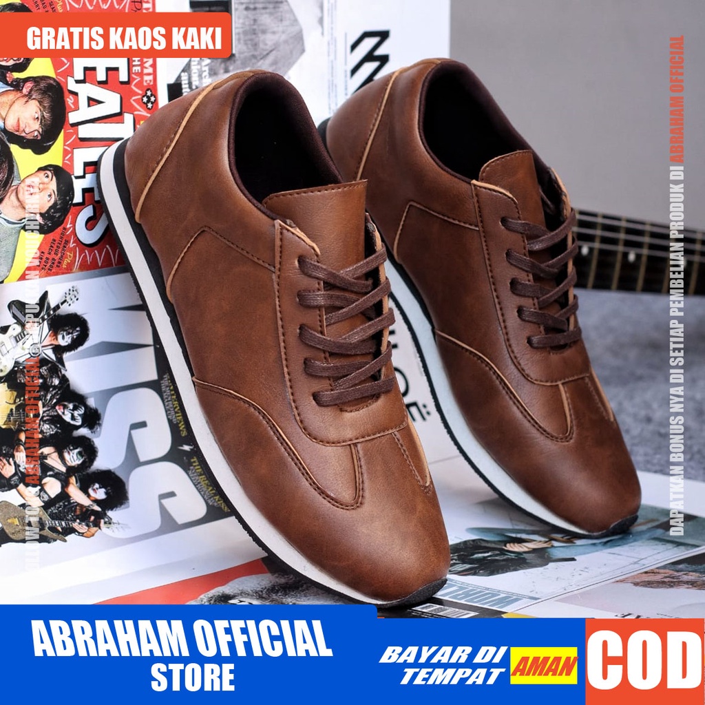 ABRHM x ZENON Sepatu Sneaker Pria Sepatu Pria Casual Sneakers Cowok / Cowo Ori Sepatu Kasual Semi Formal Kerja Running Kuliah Gaya Santai Keren Kekinian Original Murah Terlaris