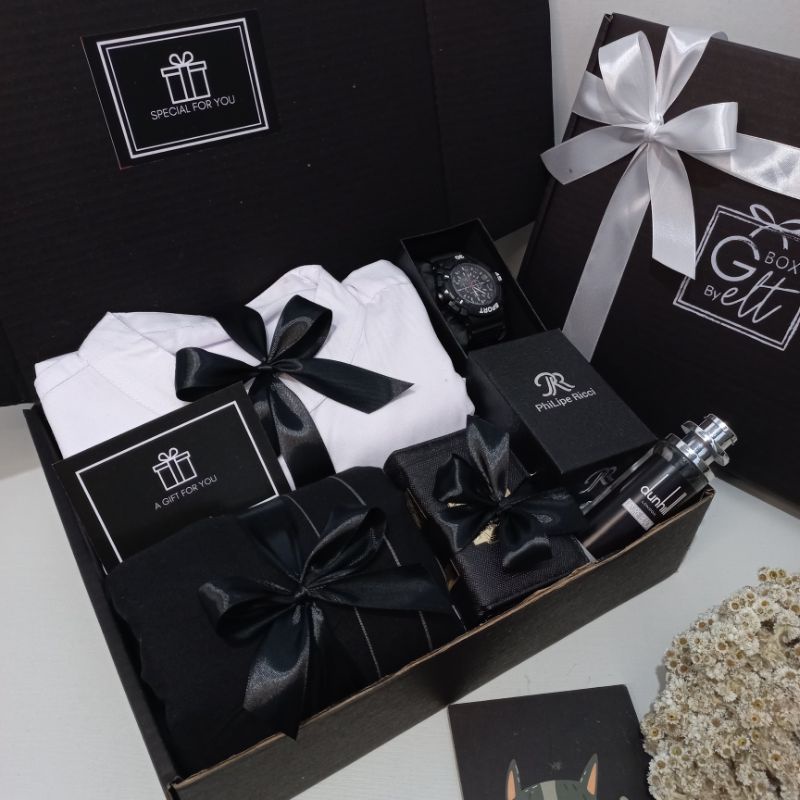 [SARUNG] HAMPERS COWOK ELEGAN BIG GIFT BOX BLACK SERIES HAMPERS IKHWAN HADIAH SARUNG COWOK JUMATAN KADO WISUDA HADIAH ULANG TAHUN