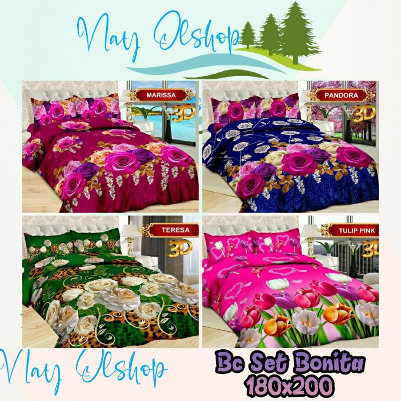 BEDCOVER SET BONITA RUMBAI 180X200 MARISSA/PANDORA/TERESIA/TULIP PINK
