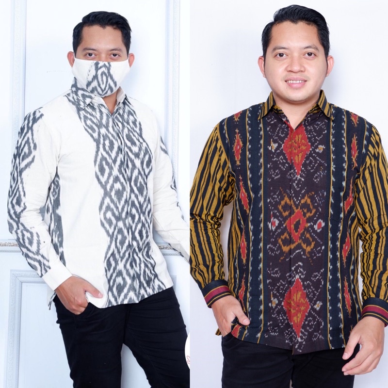 Terbaru • Kemeja Tenun lengan panjang • tenun troso asli jepara • kemaja cowok tenun