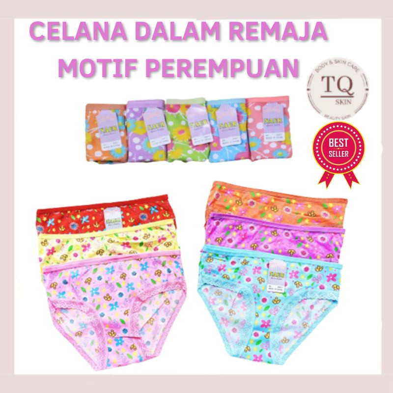 (1 LUSIN) Celana Dalam Remaja Perempuan Wanita Lusinan Motif Lucu Katun Underwear Daleman wanita ana