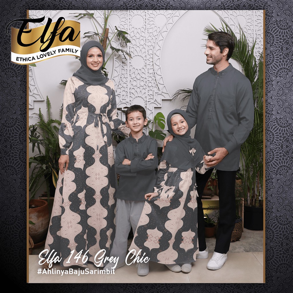 SARIMBIT COUPLE TERBARU ELFA 146 GREY CHIC By ETHICA