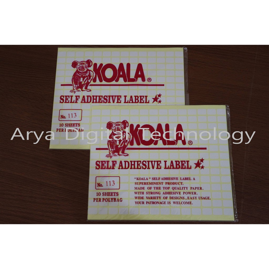 

Kertas Sticker Label Koala/Fox No 113 Kertas Stiker Tempel Murah Bagus