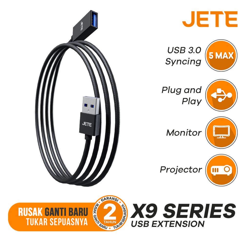 USB Extension 3.0 Kabel JETE X9  Original - Garansi 2 Tahun