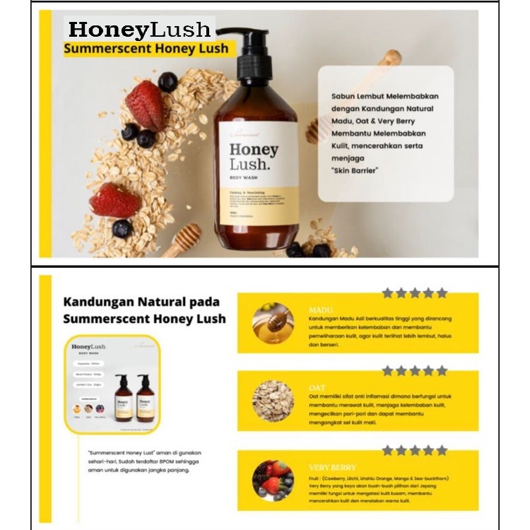 Summerscent Honeylush Honey Lush Body Wash Sabun Mandi Cair 300 ML BPOM