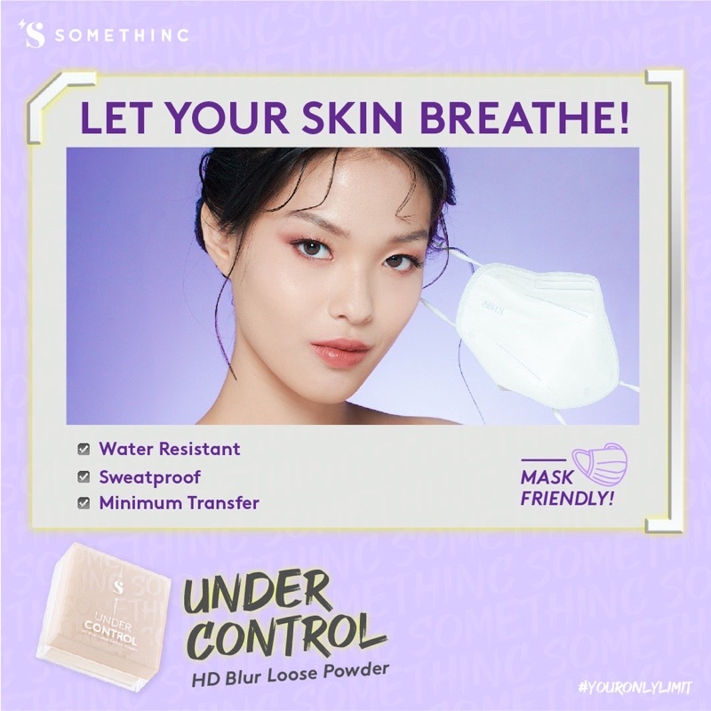 SOMETHINC Under Control HD Blur Loose Powder Indonesia / Bedak Tabur Make Up Skincare Cleanser Essence Toner Serum Eye Cream Gel Mask / Foundation Cushion Blush On Concealer Highlighter Eyebrow Eyeliner Eyelash Mascara Lipstick Lip Tint Sponge / Paket Set