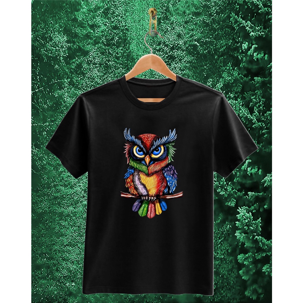 Kaos murah Kaos distro murah baju  distro pria t-shirt murah combed30s perfect human owl pelangi