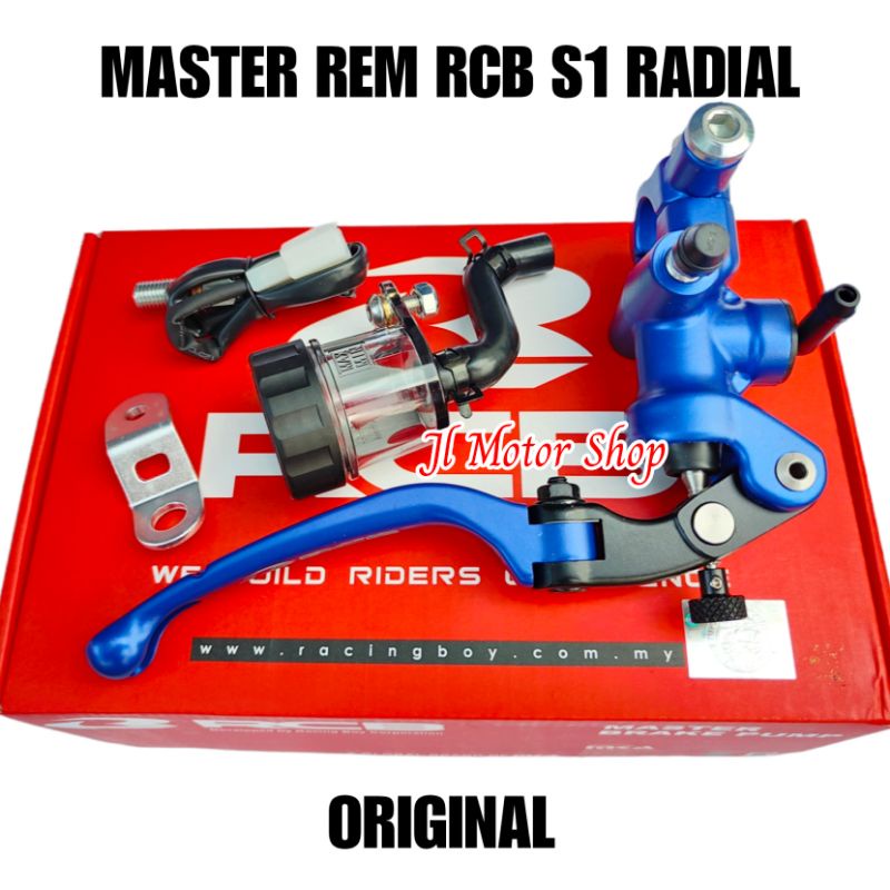 MASTER REM RCB S1 KIRI KANAN WARNA BIRU - MASTER REM KANAN RCB S1 + HANDLE KOPLING S1 RCB FORGED BRAKE PUMP