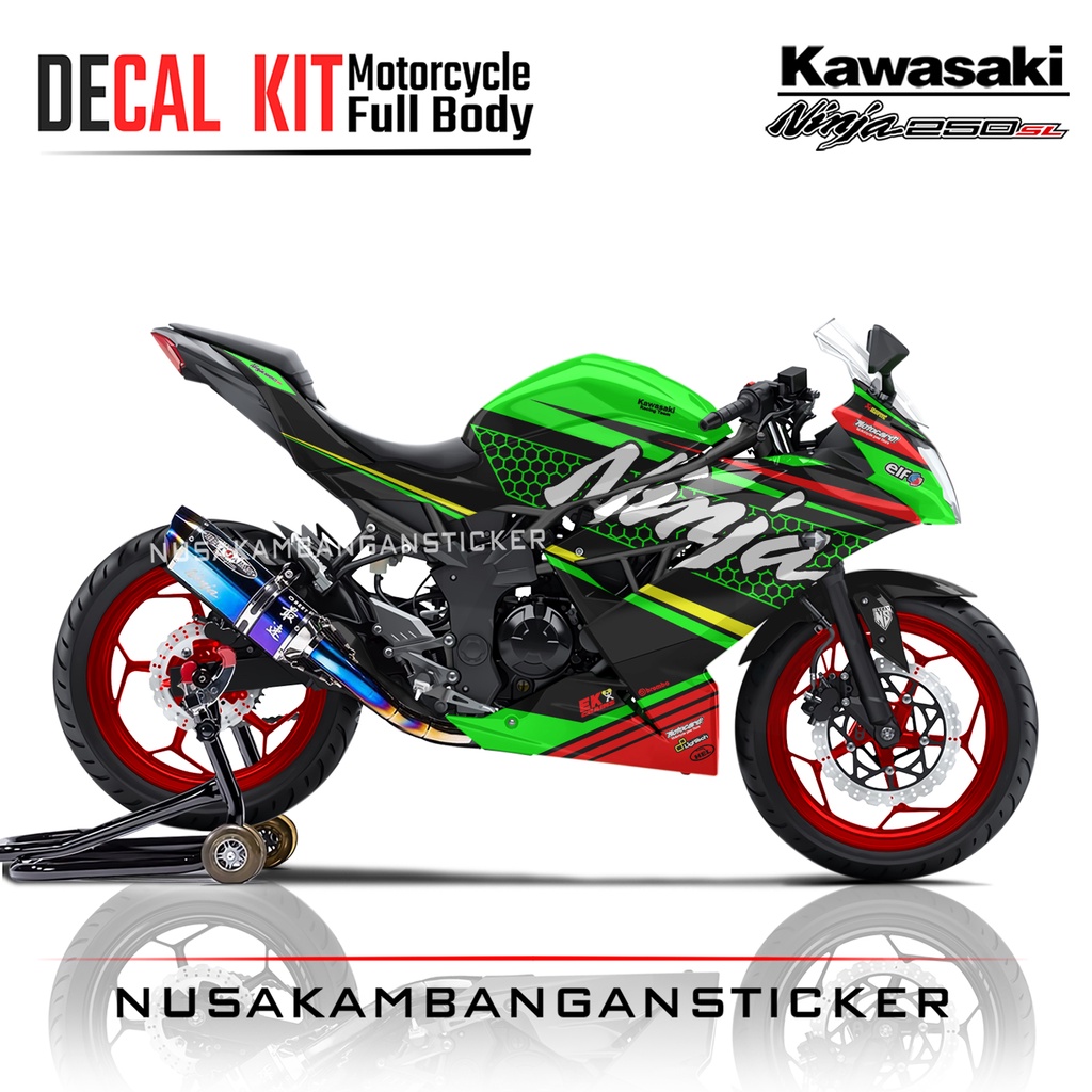 Stiker Ninja 250 SL Mono Livery KRT Hijau