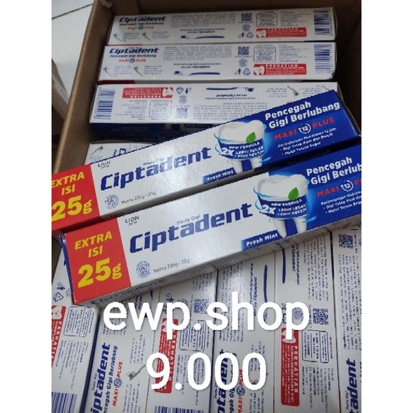 PASTA GIGI CIPTADENT 225+25 gram FRESH MINT MURAH
