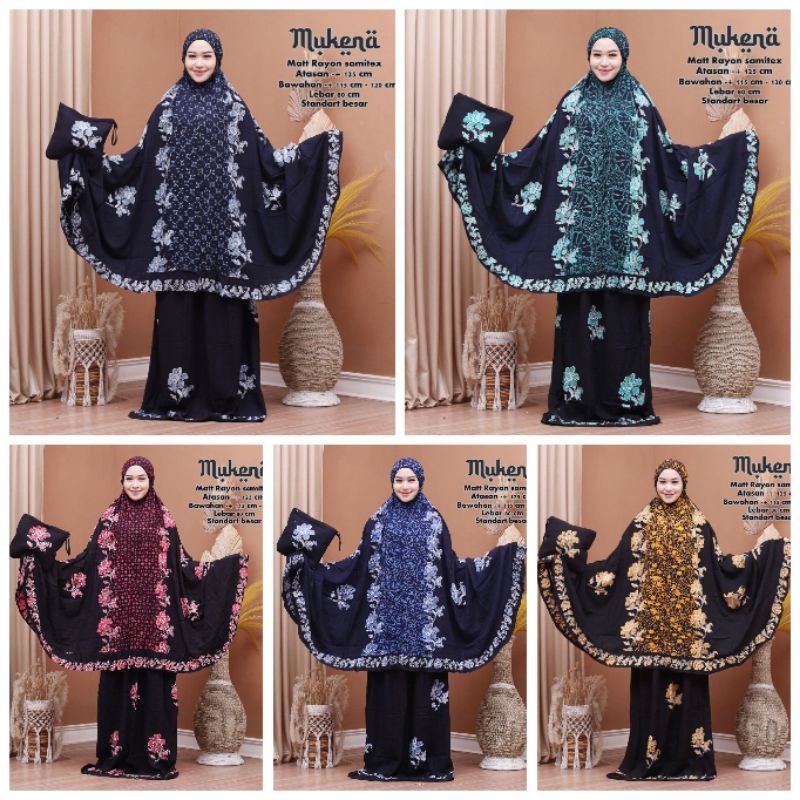 Mukena batik analisa hitam warna