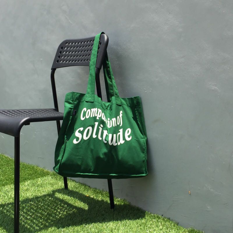 TOTE BAG COMPANION OF SOLITUDE GREEN