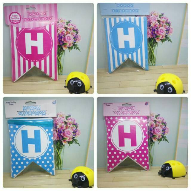 MURAH Banner Gantung Tulisan HAPPY BIRTHDAY Segi Lima