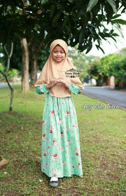 Gamis anak perempuan premium katun Jepang twill