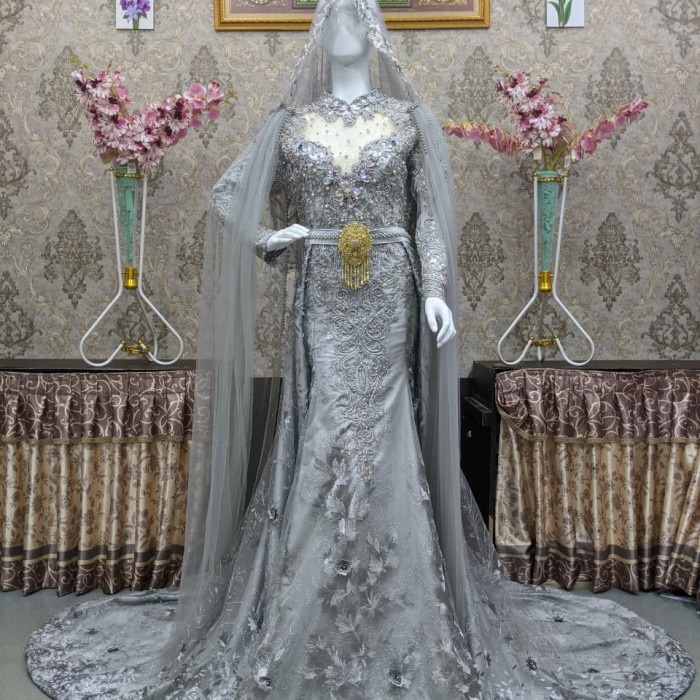 Baju Pengantin Wedding Dress Muslimah Jawa India / gaun Pesta  duyung / kebaya pengantin