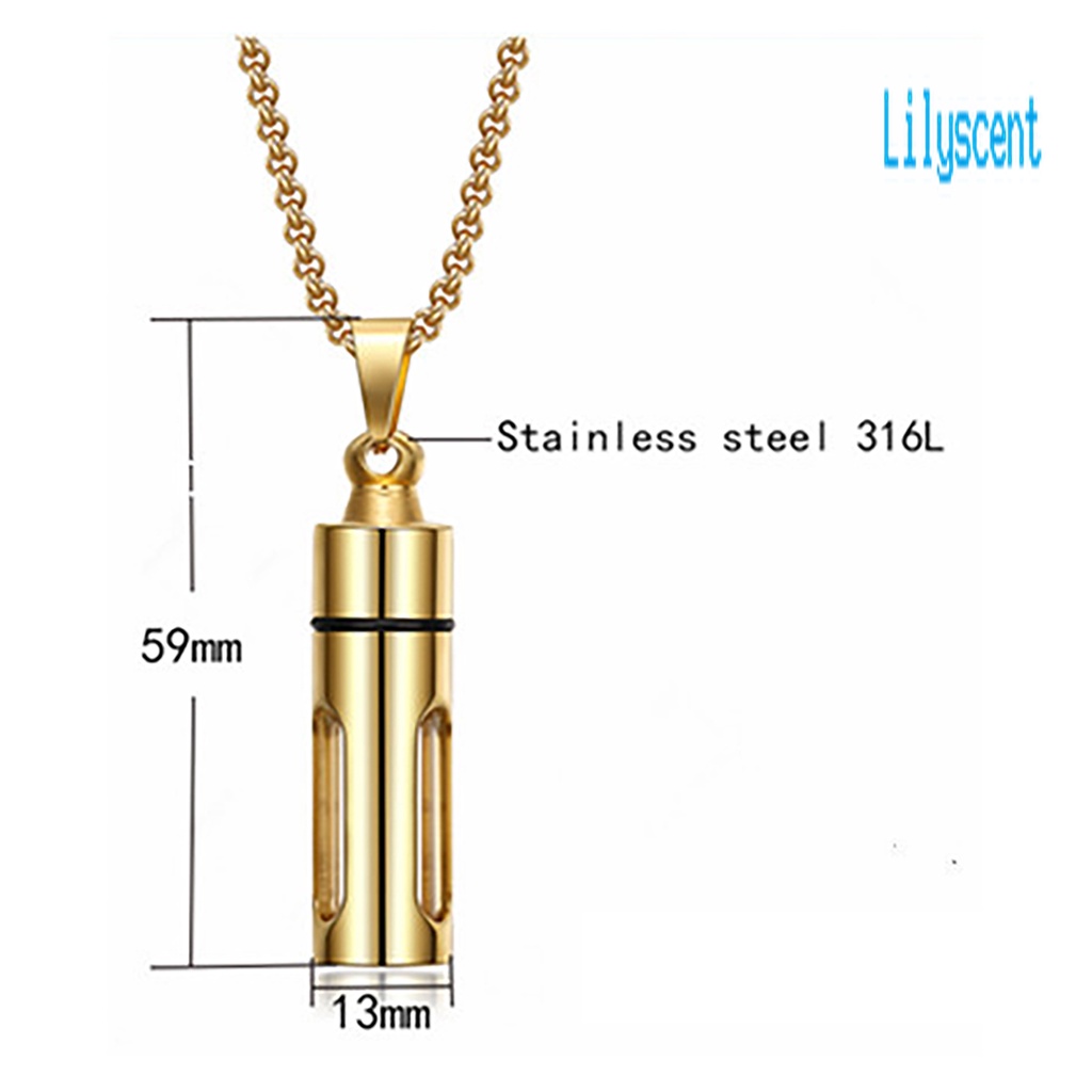 Kalung Bahan Stainless Steel Model Botol Parfum Untuk Unisex