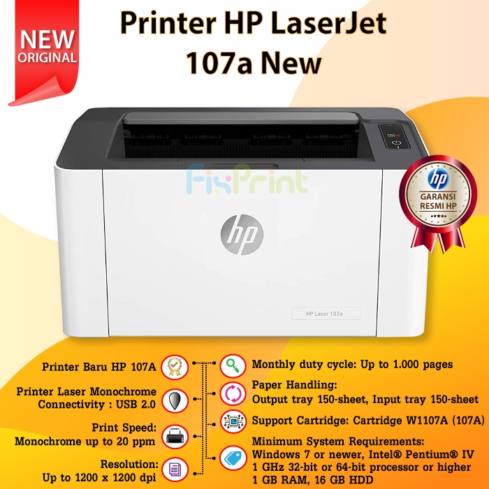 HP Printer M107a Laserjet Monochrome | Laser 107a 4ZB77A