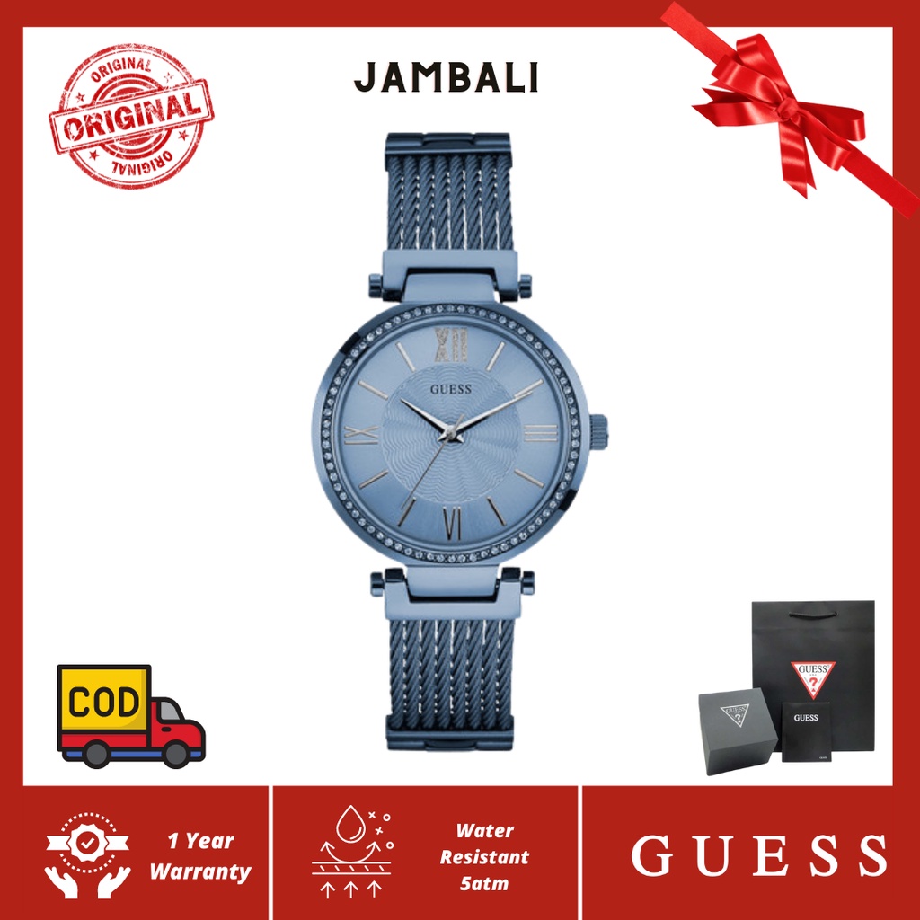 Jam Tangan Wanita Fullset GUESS W0638L3 Soho  Navy Original garansi 1 tahun