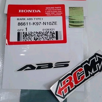 STICKER STIKER LOGO EMBLEM LIST MARK ABS TYPE 1 PCX150 PCX 150 2017 ORI ORIGINAL HONDA AHM HGP ASLI 86611-K97-N10ZE