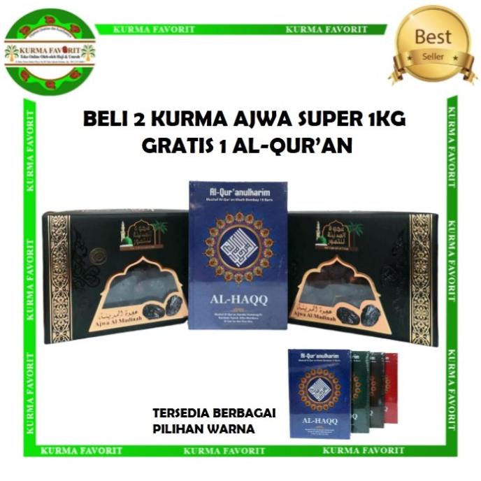 

2PCS KURMA AJWA MADINAH SUPER 1KG (GRATIS 1 AL-QUR'AN) DH654636E