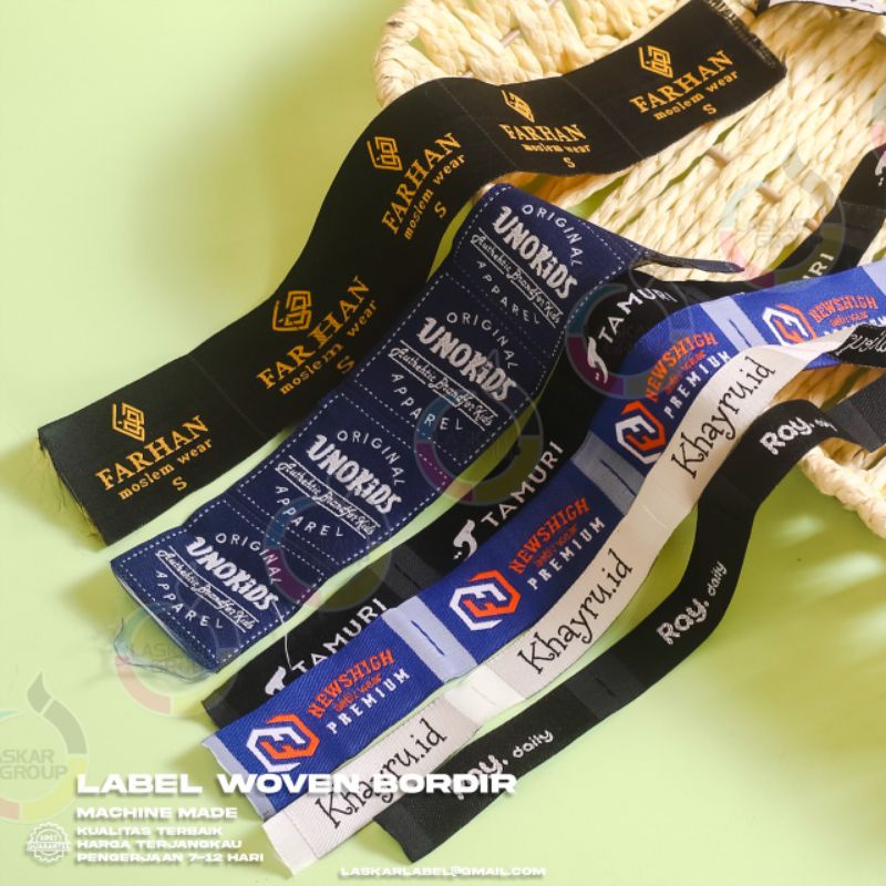 

1,5x6 woven bordir / label merek / label custom / label fashion / aksesoris konveksi