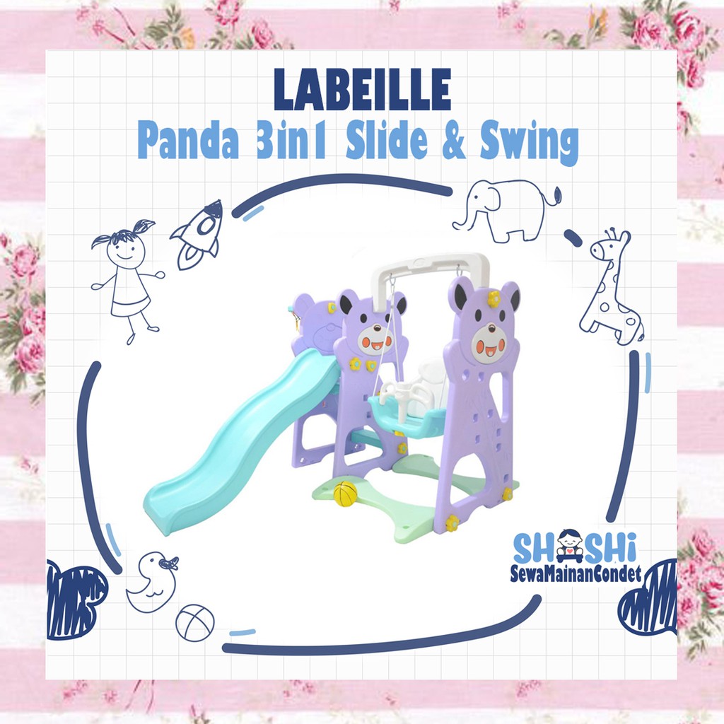 Sewa  Labeille Panda 3in1 Slide n Swing Purple