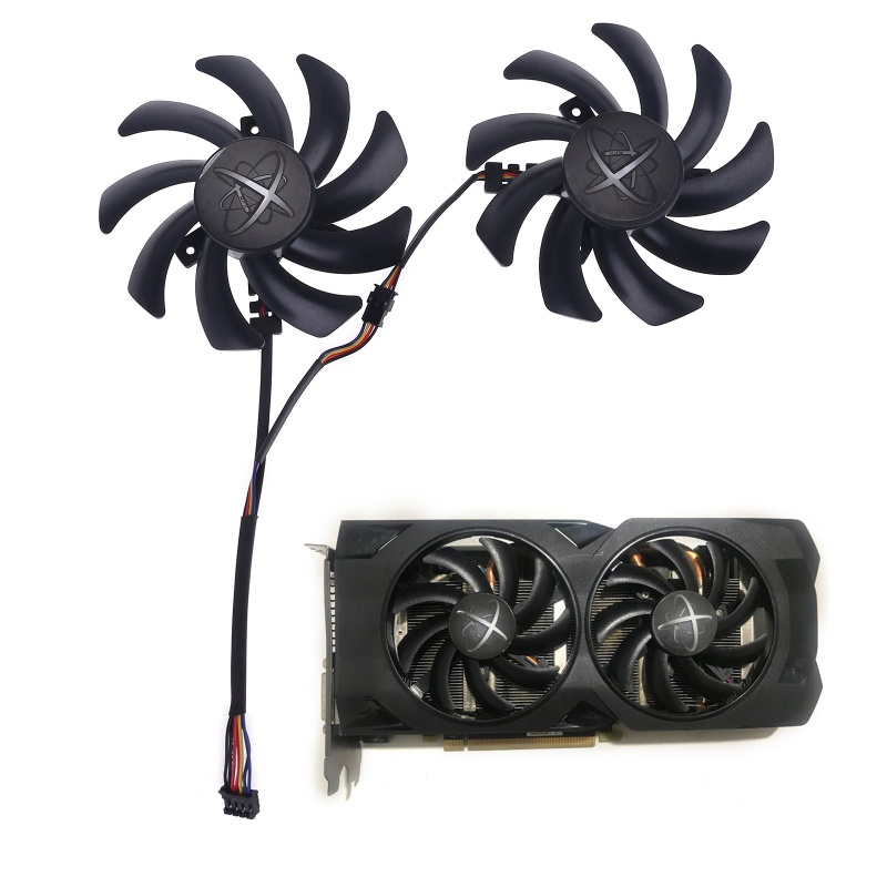 Bt 2pcs 85mm 480 /470Grafis 4Pin 0.35A VGA Cooler Fan Untuk XFX R9 390/390X 8G RX48