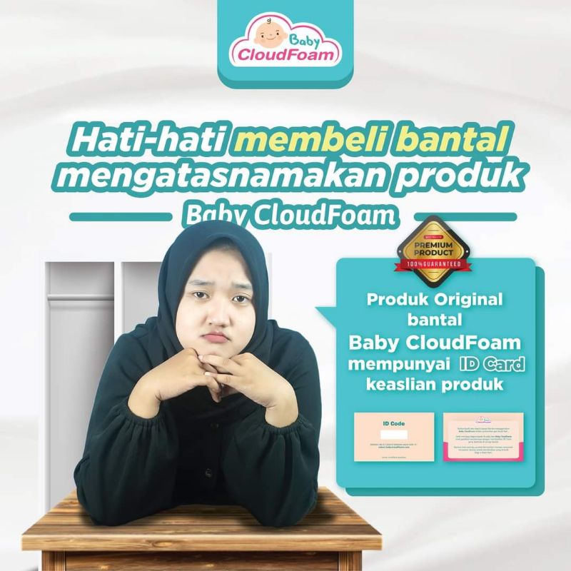 BABYCLOUDFOAM BANTAL ANTI PEYANG|FREE SARUNG BANTAL KATUN