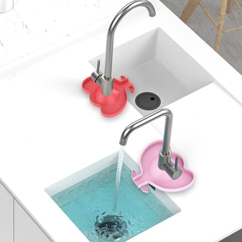 Alas Pengering Keran Wastafel Dapur Universal Bahan Silikon Lembut Tahan Air