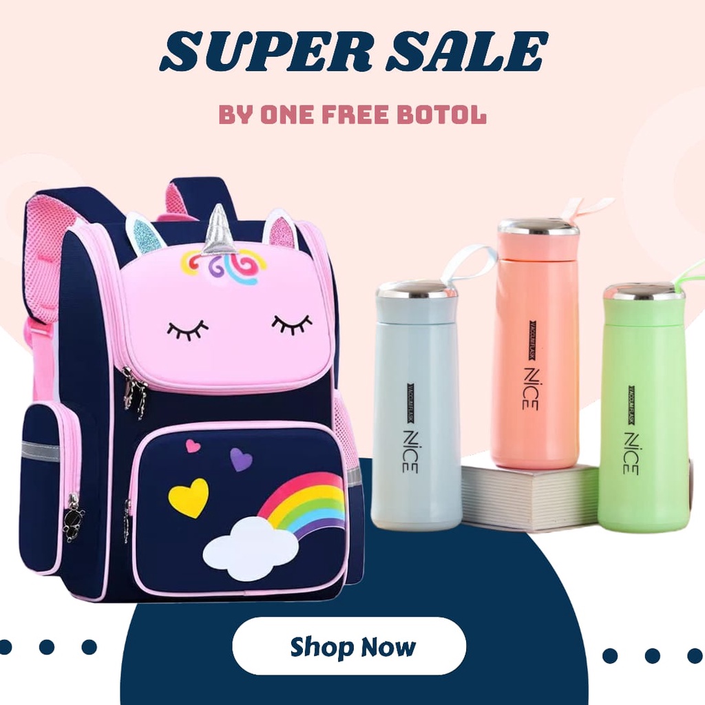 [GRATIS ONGKIR COD]  Tas ransel backpack karakter Unicorn/Batman ransel anak Sekolah Paud Tk SD perempuan/Laki laki Import