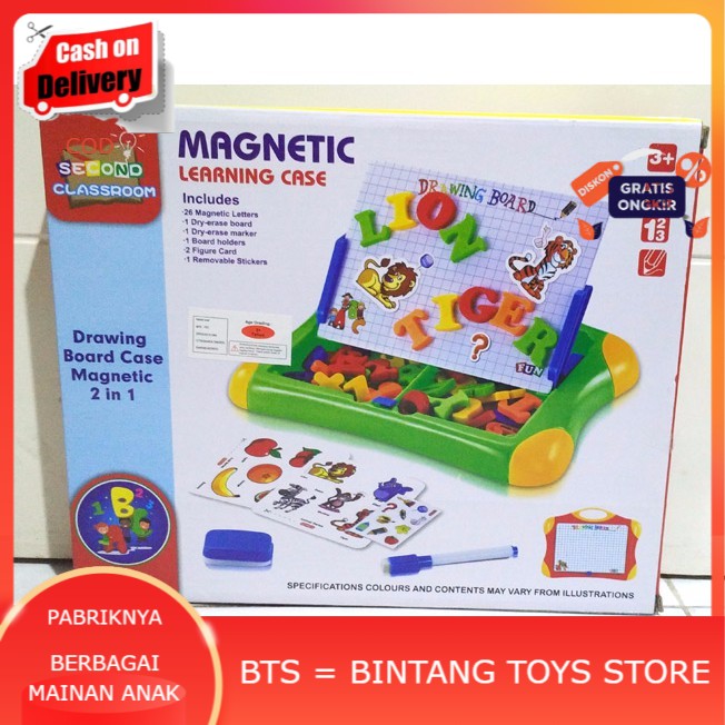 

COD/BAYAR DI TEMPAT 2 in 1 Magnetic Learning Case Drawing Board Second Classroom