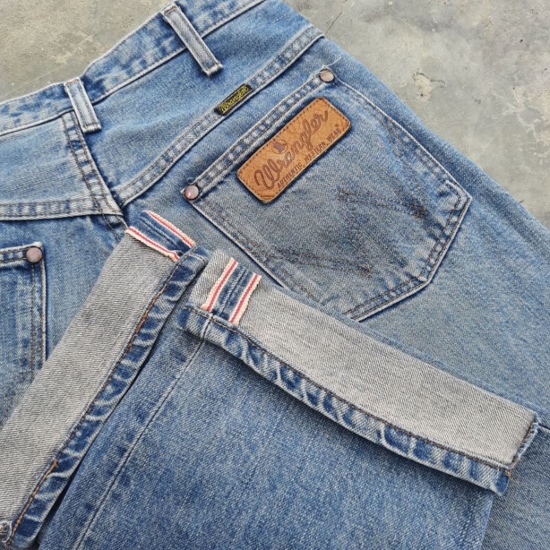 Celana Jeans DENIM WRANGLER SELVEDGE REPRO M1701 Red Line Selvedge Size 28 Vintage Rare