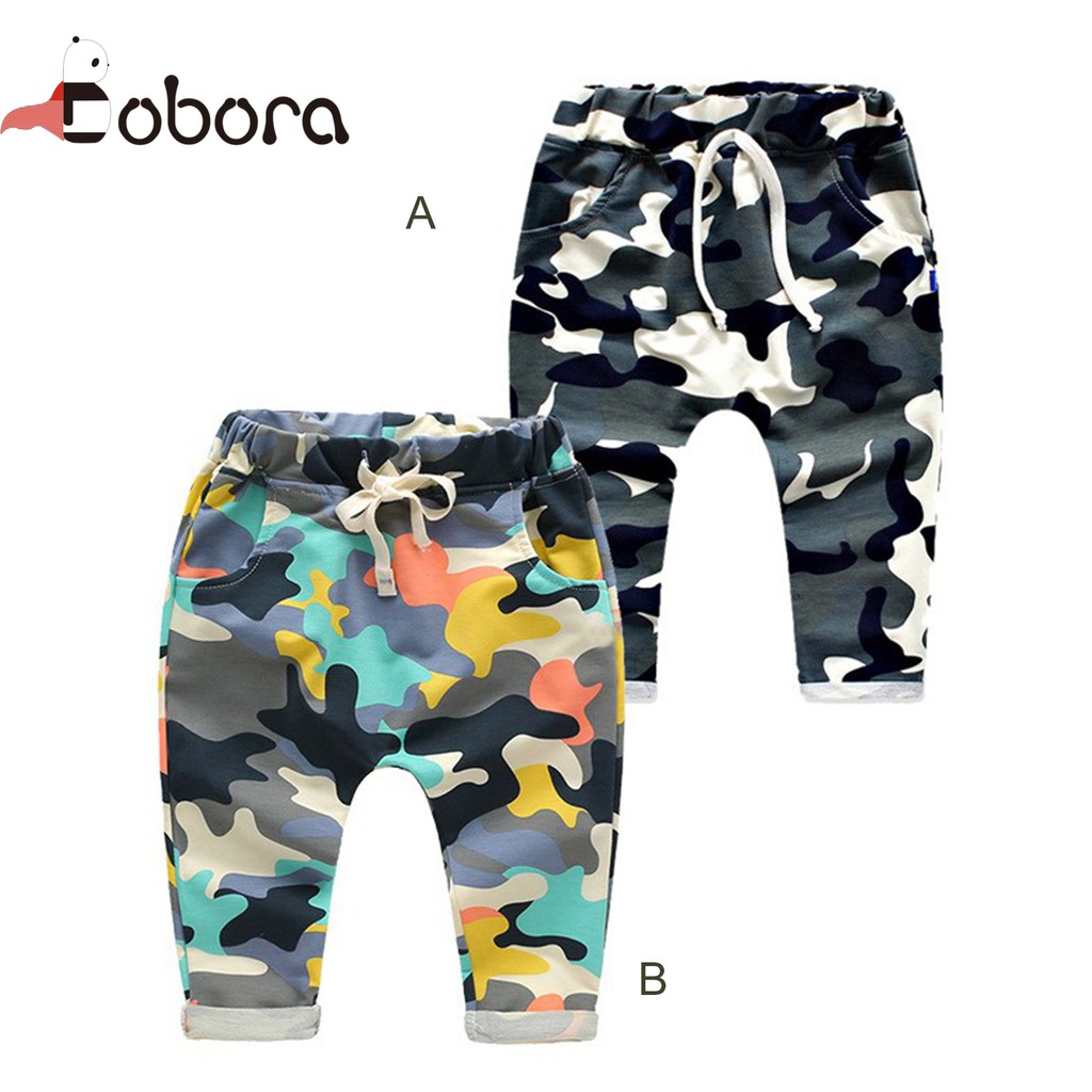 BOBORA Celana  Panjang  Harem Motif Camo Bahan Katun untuk  