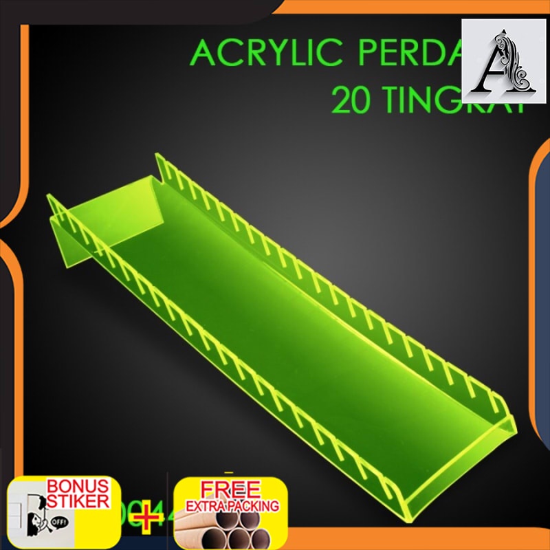 

Grosir Acrylic Perdana tempat pajangan kartu 20Tingkat akrilik voucer stabilo