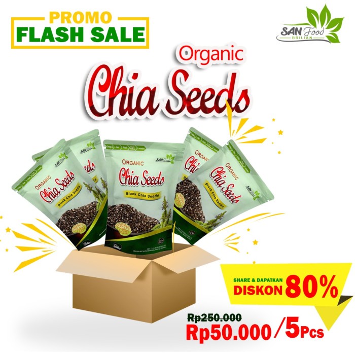 

ds201fs Sanfood Chia Seeds Organik Kemasan 200Gr Promo 5 Pax Dscscv