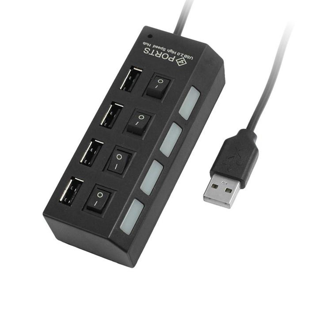 USB 2.0 HUB 4 Port Switch On/Off Lampu LED 4-Port USB-2.0