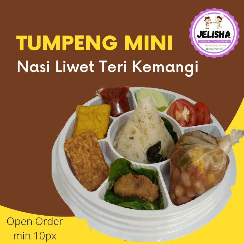 

Tumpeng mini nasi liwet teri kemangi