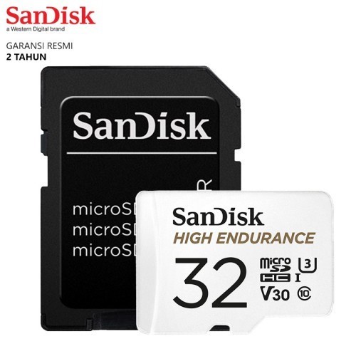 Memory CCTV 32GB | SanDisk MICROSDHC 32GB Micro SD High Endurance Video Monitoring - Garansi Resmi 2 Tahun