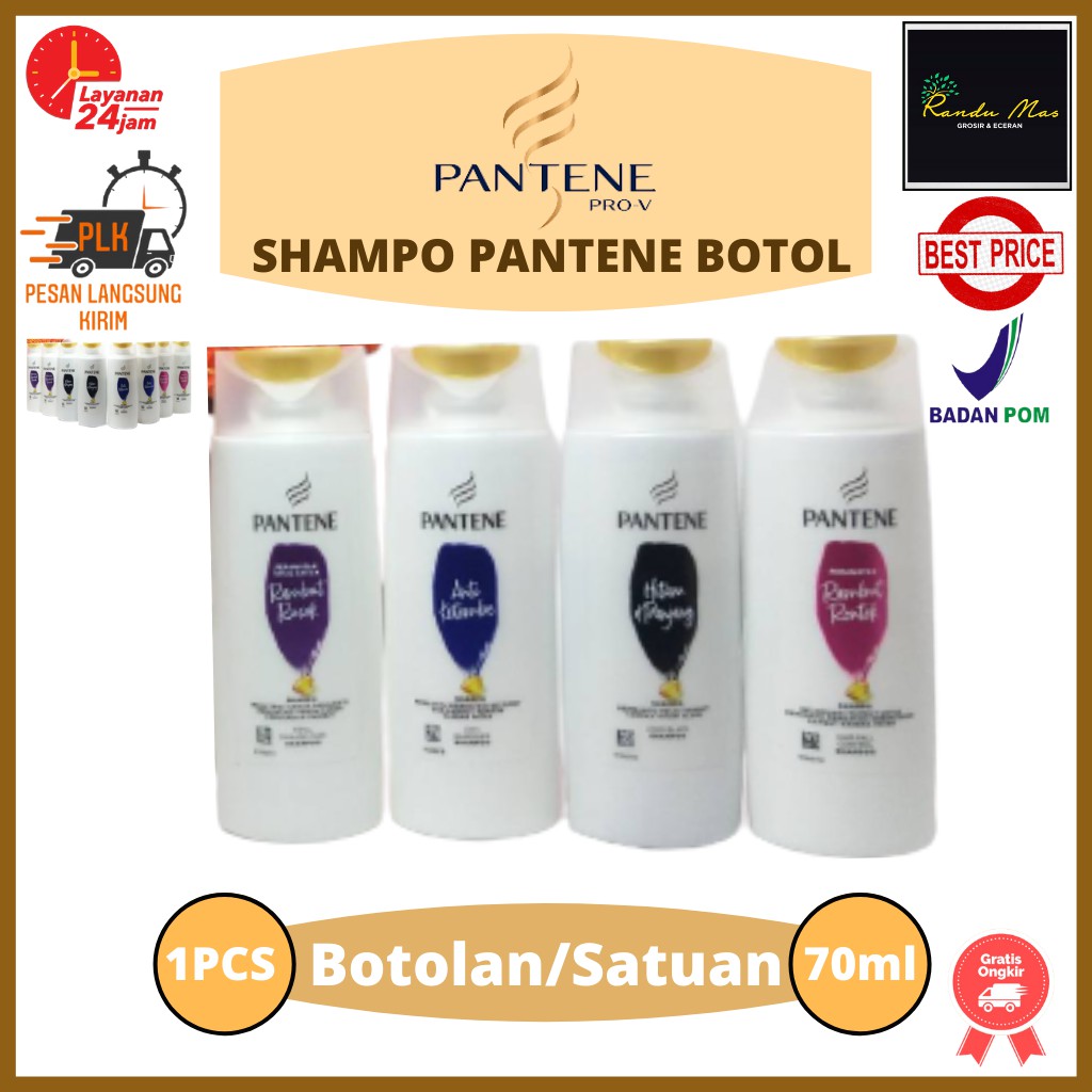 Shampoo Pantene Kemasan Botol 70ml Perawatan Rambut Rontok/Anti Ketombe/Rambut Rusak/Anti Lepek