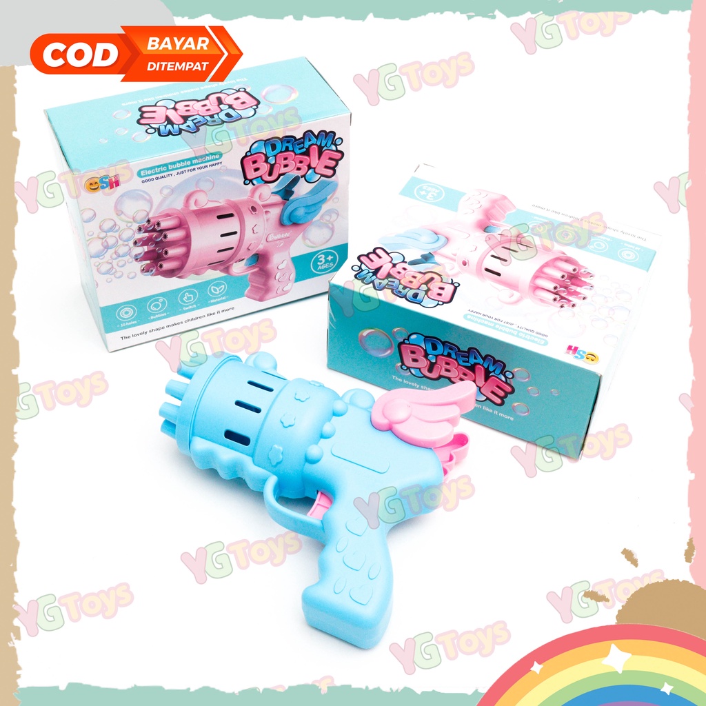 YGtoys Mainan Dream Bubble Gun Angel Sayap Gelembung Sabun Tembakan Balon Gatling Anak Elektrik Edukasi Edukatif