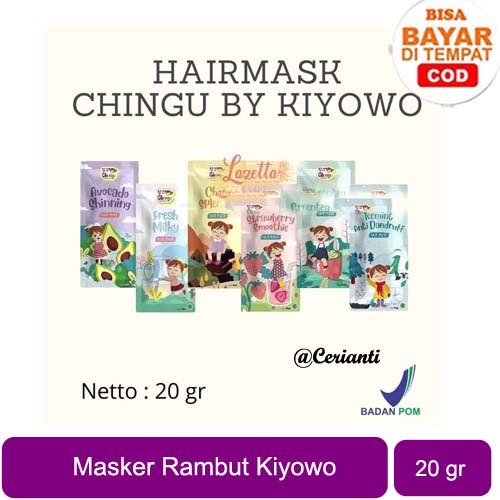 HAIR MASK BY CHINGU BY KIYOWO MASKER RAMBUT 20 GR HAIRMASK CREAMBATH SPA CONDITIONER