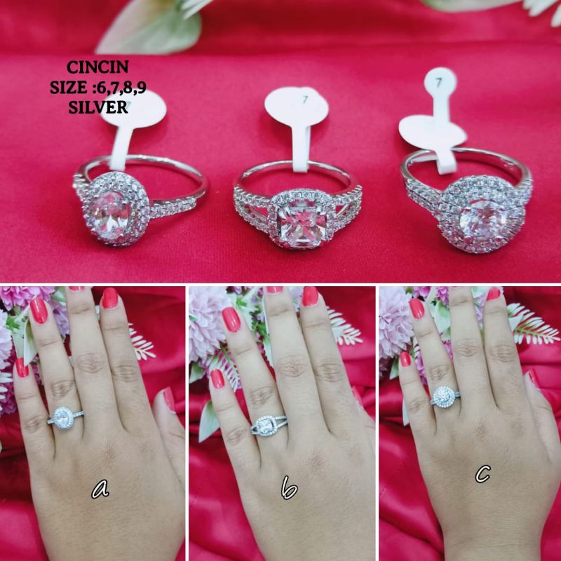 Cincin Titanium Wanita Model Berlian Super Mewah