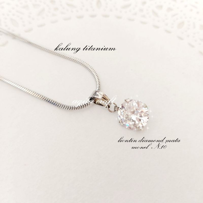 KALUNG TITANIUM LIONTIN DIAMOND NO.10 dan 8