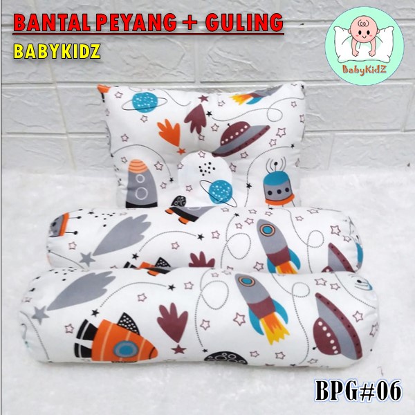 Bantal Peyang Set Guling / Bantal Tidur Bayi Karakter / Bantal Bayi Newborn